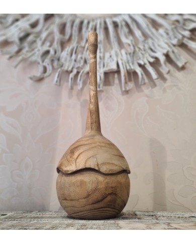 Pot With Long Lid Irregular Wood Natural Jolipa