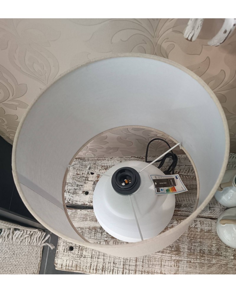 Lamp Meli & Shand Ceramic Linen White Jolipa