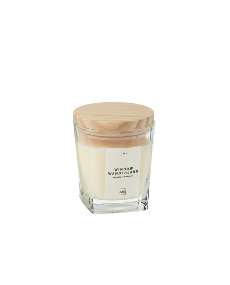 Scented Candle Square Window Wanderland Wax Transparent-29 Hours Jolipa