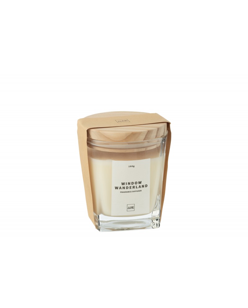Scented Candle Square Window Wanderland Wax Transparent-29 Hours Jolipa