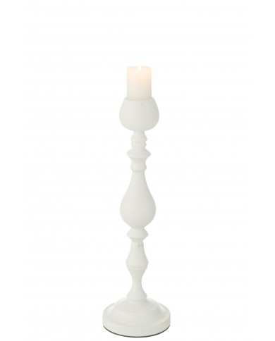 Candle Holder Monarchy Metal White Small Jolipa