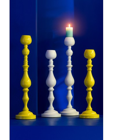 Candle Holder Monarchy Metal White Small Jolipa