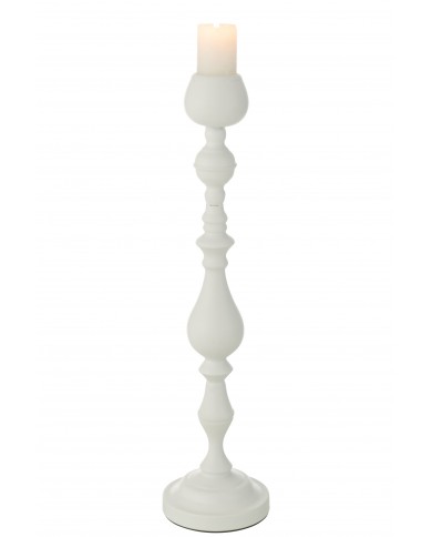 Candle Holder Monarchy Metal White Large Jolipa