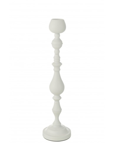 Candle Holder Monarchy Metal White Large Jolipa