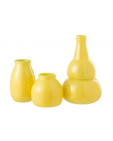 Vase Cocoon Glass Yellow Jolipa