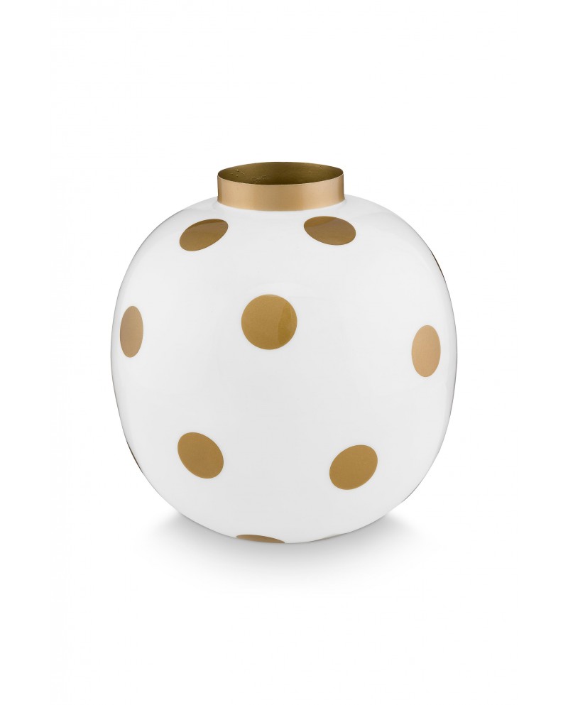 Vase Metal Dots White Gold PIP STUDIO