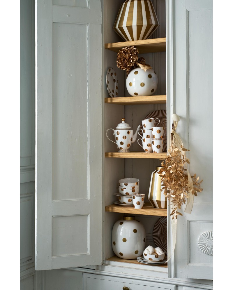 Vase Metal Dots White Gold PIP STUDIO