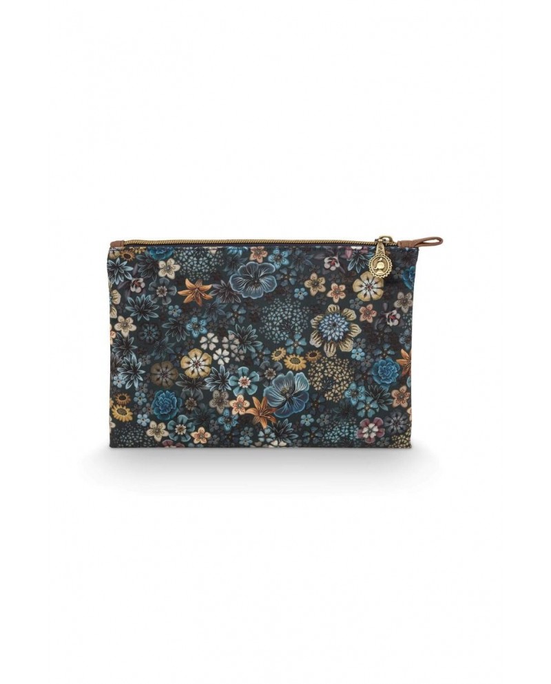 Cosmetic Flat Pouch Medium Tutti i Fiori Blue PIP STUDIO