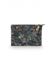 Cosmetic Flat Pouch Medium Tutti i Fiori Blue PIP STUDIO